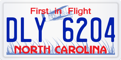 NC license plate DLY6204