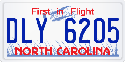 NC license plate DLY6205