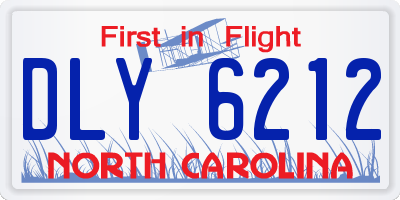 NC license plate DLY6212