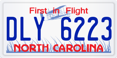 NC license plate DLY6223