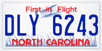 NC license plate DLY6243