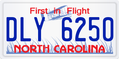 NC license plate DLY6250