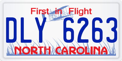 NC license plate DLY6263