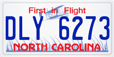 NC license plate DLY6273
