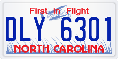 NC license plate DLY6301