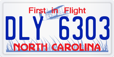 NC license plate DLY6303