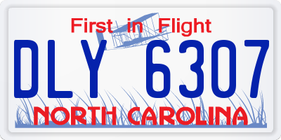 NC license plate DLY6307