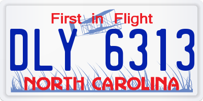 NC license plate DLY6313