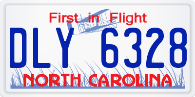 NC license plate DLY6328
