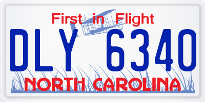 NC license plate DLY6340