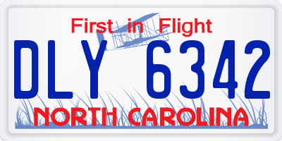NC license plate DLY6342