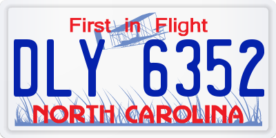 NC license plate DLY6352