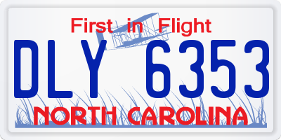 NC license plate DLY6353