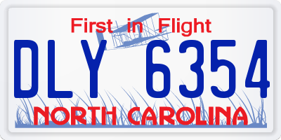 NC license plate DLY6354