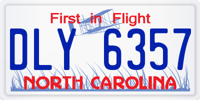 NC license plate DLY6357