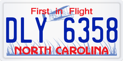 NC license plate DLY6358