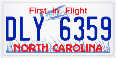 NC license plate DLY6359