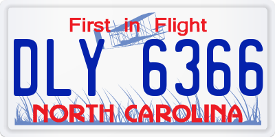 NC license plate DLY6366