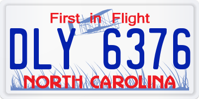 NC license plate DLY6376