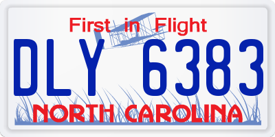 NC license plate DLY6383