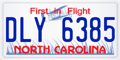 NC license plate DLY6385
