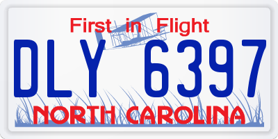 NC license plate DLY6397