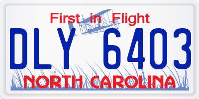 NC license plate DLY6403