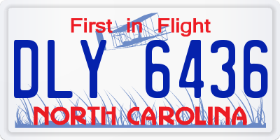 NC license plate DLY6436