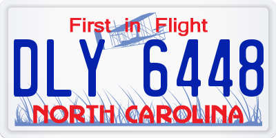 NC license plate DLY6448