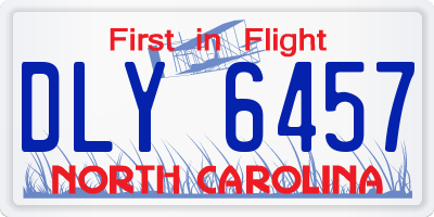 NC license plate DLY6457
