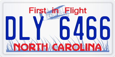 NC license plate DLY6466