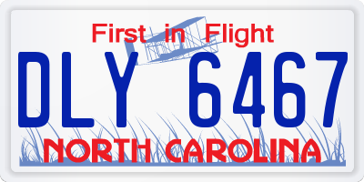 NC license plate DLY6467