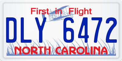 NC license plate DLY6472