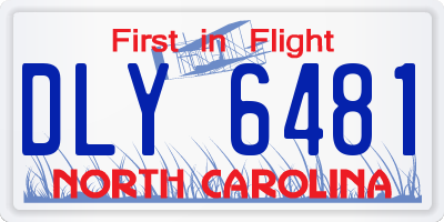 NC license plate DLY6481