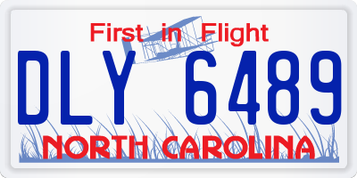 NC license plate DLY6489