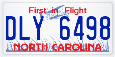 NC license plate DLY6498