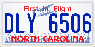 NC license plate DLY6506