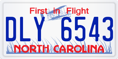NC license plate DLY6543