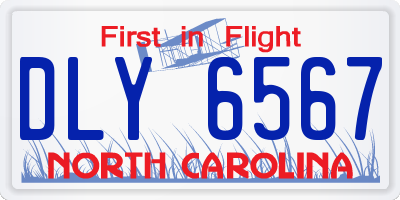 NC license plate DLY6567