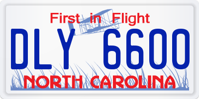 NC license plate DLY6600