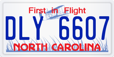 NC license plate DLY6607