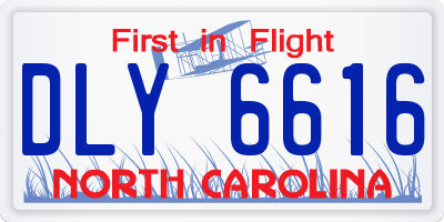 NC license plate DLY6616