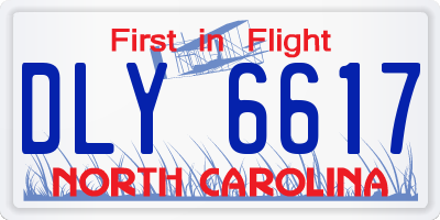 NC license plate DLY6617
