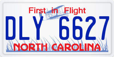 NC license plate DLY6627