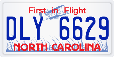 NC license plate DLY6629