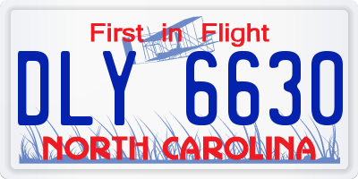NC license plate DLY6630
