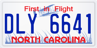 NC license plate DLY6641