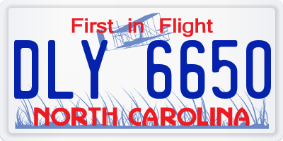 NC license plate DLY6650