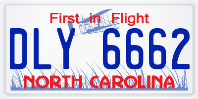 NC license plate DLY6662