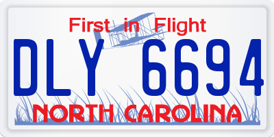 NC license plate DLY6694
